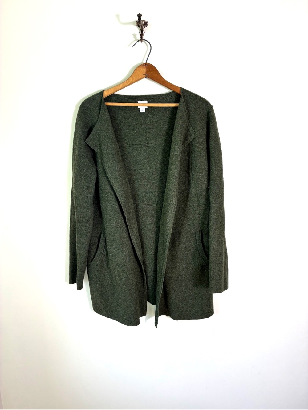 J. Crew Factory Open Front Vanessa Sweater Heather Olive Size M